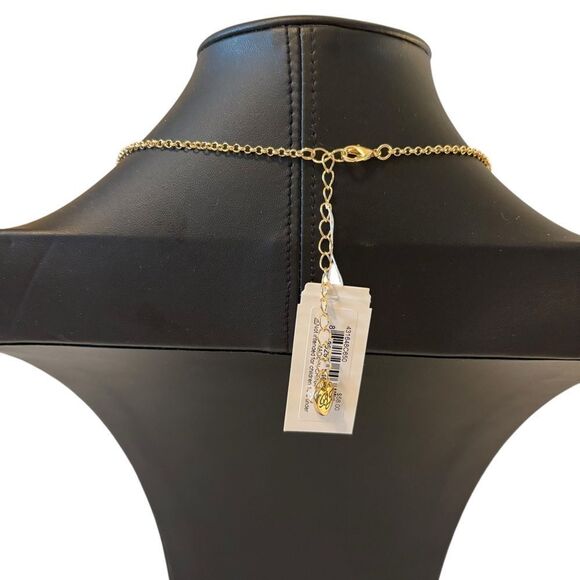 Gorgeous Pink Strawberry Pendant Necklace w/ Red Crystals on Long Goldtone Chain - Picture 7 of 7